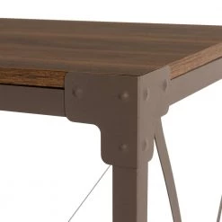 43.25 in. L Rectangle Brown Modern Industry Metal/Wooden Console Table - Walnut Melamine by Glitzhome -Deals Glitzhome Store brown glitzhome console tables 2001100020 76 1000