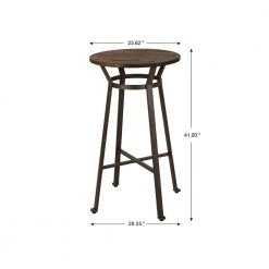 Rustic Steel Round Bar Table and Bar Stool Set by Glitzhome -Deals Glitzhome Store brown glitzhome dining room sets 2001100018 1f 1000