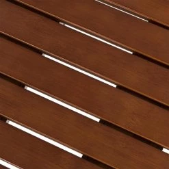 18.25 in.H Slatted Brown Round Bamboo Accent Table by Glitzhome -Deals Glitzhome Store brown glitzhome end side tables 2000900015 44 1000