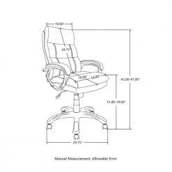47 in. H Brown PU Leather Gaslift Adjustable Swivel Office Chair by Glitzhome -Deals Glitzhome Store brown glitzhome executive chairs 2001100017 c3 1000