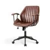 38.00"H Russet Brown Leatherette Ergonomic Adjustable Height Swivel Desk Chair/Task Chair by Glitzhome -Deals Glitzhome Store brown glitzhome task chairs 2001100005 64 1000