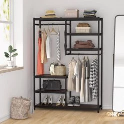 Billie Brown Armoire with Double Rod (70.9 x 47.3 x 15.7 in.) by TRIBESIGNS WAY TO ORIGIN 13 Billie Brown Armoire with Double Rod (70.9 x 47.3 x 15.7 in.) by TRIBESIGNS WAY TO ORIGIN -Deals Glitzhome Store brown tribesigns way to origin armoires wardrobes hd cj031 31 1000