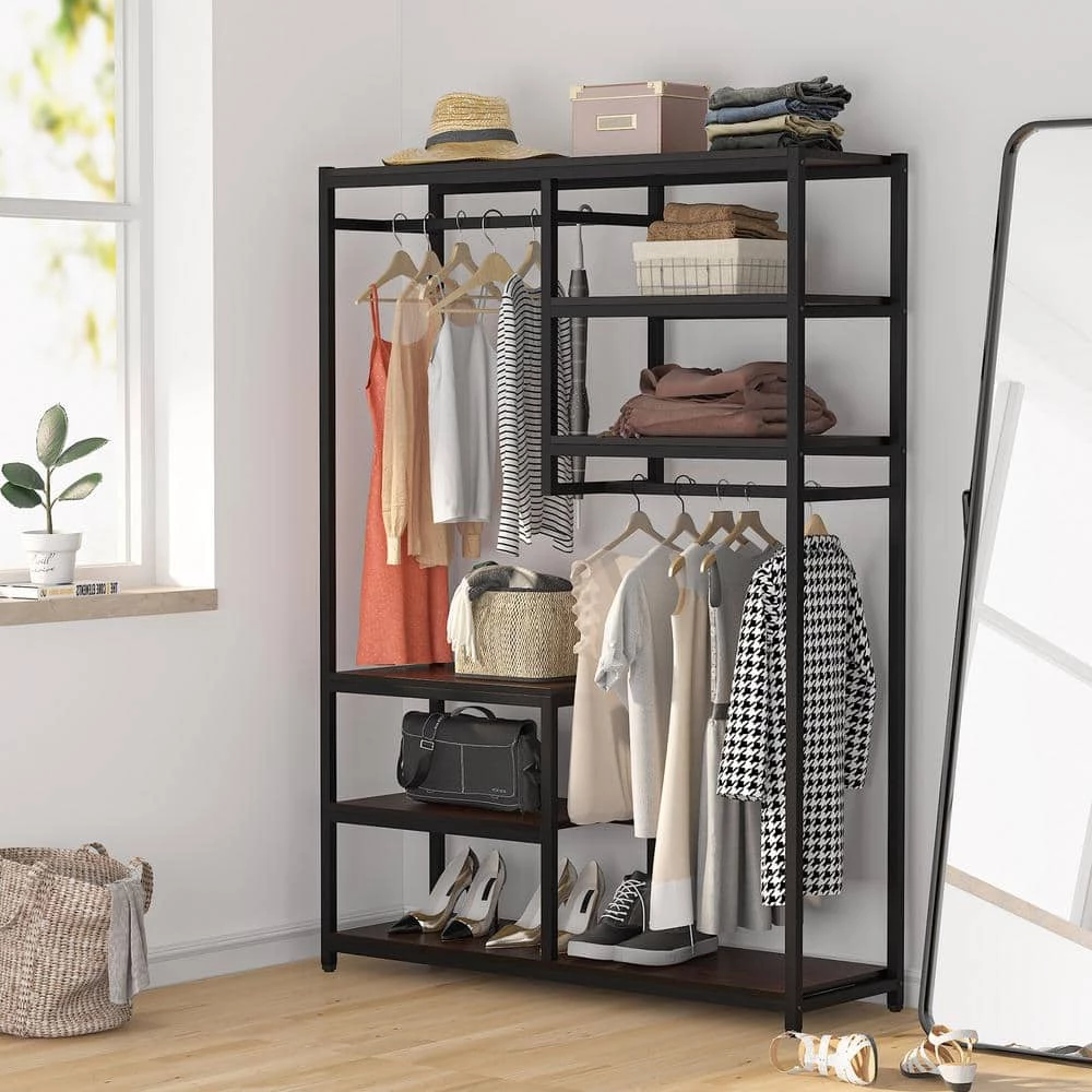 Billie Brown Armoire with Double Rod (70.9 x 47.3 x 15.7 in.) by TRIBESIGNS WAY TO ORIGIN 7 Billie Brown Armoire with Double Rod (70.9 x 47.3 x 15.7 in.) by TRIBESIGNS WAY TO ORIGIN - Image 5