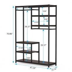 Billie Brown Armoire with Double Rod (70.9 x 47.3 x 15.7 in.) by TRIBESIGNS WAY TO ORIGIN 10 Billie Brown Armoire with Double Rod (70.9 x 47.3 x 15.7 in.) by TRIBESIGNS WAY TO ORIGIN -Deals Glitzhome Store brown tribesigns way to origin armoires wardrobes hd cj031 77 1000