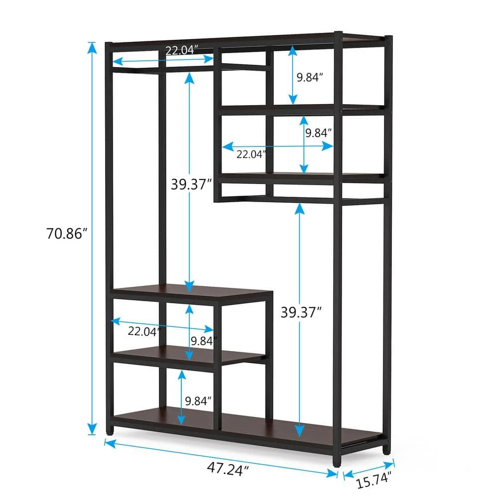 Billie Brown Armoire with Double Rod (70.9 x 47.3 x 15.7 in.) by TRIBESIGNS WAY TO ORIGIN 5 Billie Brown Armoire with Double Rod (70.9 x 47.3 x 15.7 in.) by TRIBESIGNS WAY TO ORIGIN - Image 3