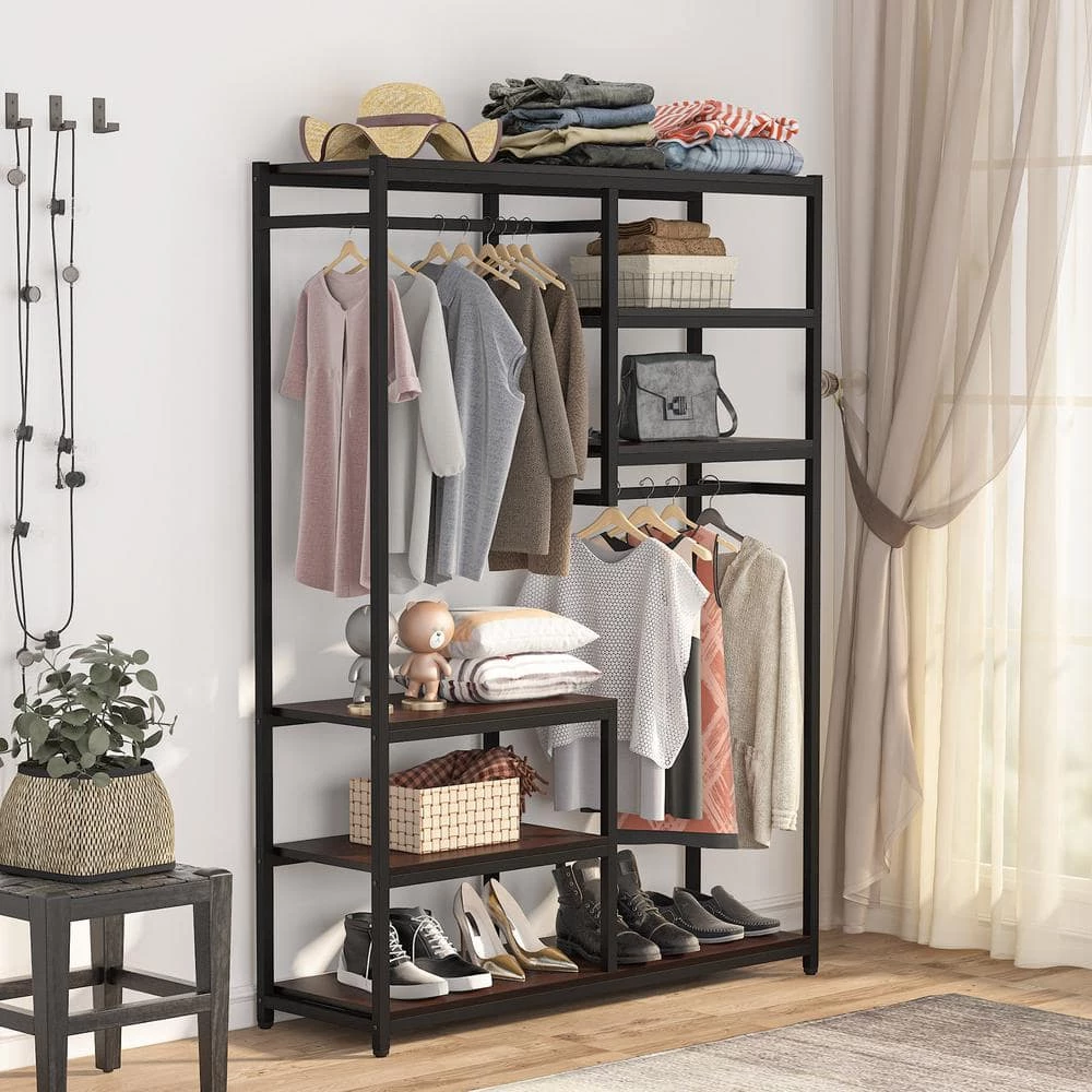 Billie Brown Armoire with Double Rod (70.9 x 47.3 x 15.7 in.) by TRIBESIGNS WAY TO ORIGIN 4 Billie Brown Armoire with Double Rod (70.9 x 47.3 x 15.7 in.) by TRIBESIGNS WAY TO ORIGIN - Image 2