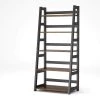 Gallun 56.5 in. Brown Wood 5-Shelf Ladder Bookcase with Large Weight Capacity by TRIBESIGNS WAY TO ORIGIN -Deals Glitzhome Store brown tribesigns way to origin bookcases bookshelves hd c0155 64 1000
