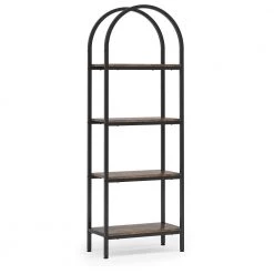 Jannelly 23.62 in. Brown Wood and Black Metal 4tier Radial Corner Shelves Bookcase Storage Rack Plant Stand by TRIBESIGNS WAY TO ORIGIN 23 Jannelly 23.62 in. Brown Wood and Black Metal 4tier Radial Corner Shelves Bookcase Storage Rack Plant Stand by TRIBESIGNS WAY TO ORIGIN -Deals Glitzhome Store brown tribesigns way to origin bookcases bookshelves hd j0031 wzz 77 1000