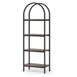 Jannelly 23.62 in. Brown Wood and Black Metal 4tier Radial Corner Shelves Bookcase Storage Rack Plant Stand by TRIBESIGNS WAY TO ORIGIN 20 Jannelly 23.62 in. Brown Wood and Black Metal 4tier Radial Corner Shelves Bookcase Storage Rack Plant Stand by TRIBESIGNS WAY TO ORIGIN -Deals Glitzhome Store brown tribesigns way to origin bookcases bookshelves hd j0031 wzz a0 1000