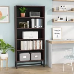 Frailey 31.5 in. Brown Free-Standing Large 6-Tier Open Display Shelves Bookshelf Storage Rack, Library Etagere Bookcase by TRIBESIGNS WAY TO ORIGIN 23 Frailey 31.5 in. Brown Free-Standing Large 6-Tier Open Display Shelves Bookshelf Storage Rack, Library Etagere Bookcase by TRIBESIGNS WAY TO ORIGIN -Deals Glitzhome Store brown tribesigns way to origin bookcases bookshelves hd xk00048 wzz 4f 1000