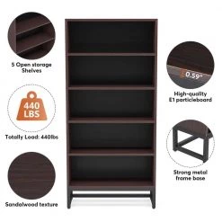 Frailey 31.5 in. Brown Free-Standing Large 6-Tier Open Display Shelves Bookshelf Storage Rack, Library Etagere Bookcase by TRIBESIGNS WAY TO ORIGIN 20 Frailey 31.5 in. Brown Free-Standing Large 6-Tier Open Display Shelves Bookshelf Storage Rack, Library Etagere Bookcase by TRIBESIGNS WAY TO ORIGIN -Deals Glitzhome Store brown tribesigns way to origin bookcases bookshelves hd xk00048 wzz 66 1000