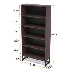 Frailey 31.5 in. Brown Free-Standing Large 6-Tier Open Display Shelves Bookshelf Storage Rack, Library Etagere Bookcase by TRIBESIGNS WAY TO ORIGIN 27 Frailey 31.5 in. Brown Free-Standing Large 6-Tier Open Display Shelves Bookshelf Storage Rack, Library Etagere Bookcase by TRIBESIGNS WAY TO ORIGIN -Deals Glitzhome Store brown tribesigns way to origin bookcases bookshelves hd xk00048 wzz 76 1000