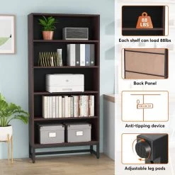 Frailey 31.5 in. Brown Free-Standing Large 6-Tier Open Display Shelves Bookshelf Storage Rack, Library Etagere Bookcase by TRIBESIGNS WAY TO ORIGIN 26 Frailey 31.5 in. Brown Free-Standing Large 6-Tier Open Display Shelves Bookshelf Storage Rack, Library Etagere Bookcase by TRIBESIGNS WAY TO ORIGIN -Deals Glitzhome Store brown tribesigns way to origin bookcases bookshelves hd xk00048 wzz fa 1000