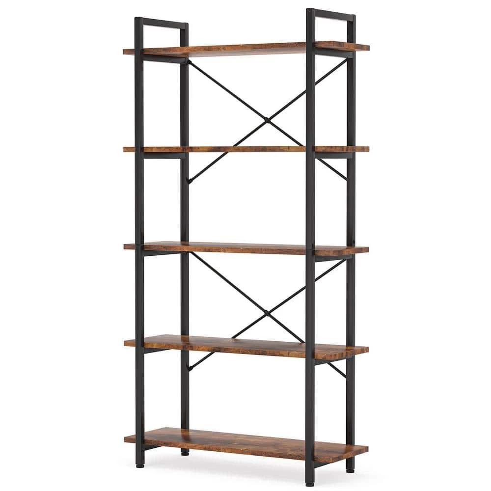 Clinz 63 in. Brown Wood 5-Tier Vintage Bookcase Extra Tall Bookshelf with Storage Shelves by TRIBESIGNS WAY TO ORIGIN 3 Clinz 63 in. Brown Wood 5-Tier Vintage Bookcase Extra Tall Bookshelf with Storage Shelves by TRIBESIGNS WAY TO ORIGIN