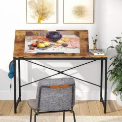 Halseey 39 in. Brown Drafting Table Writing Painting Studying Reading Desk Art Til-table Height Angle 2 Hooks by TRIBESIGNS WAY TO ORIGIN 26 Halseey 39 in. Brown Drafting Table Writing Painting Studying Reading Desk Art Til-table Height Angle 2 Hooks by TRIBESIGNS WAY TO ORIGIN -Deals Glitzhome Store brown tribesigns way to origin computer desks hd jw0083 wzz 1f 1000