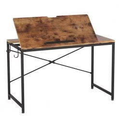 Halseey 39 in. Brown Drafting Table Writing Painting Studying Reading Desk Art Til-table Height Angle 2 Hooks by TRIBESIGNS WAY TO ORIGIN