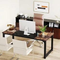 Halseey 70.8 in. W Brown Computer Desk Particle Board Wood Home Office Workstation Boardroom Desk by TRIBESIGNS WAY TO ORIGIN 25 Halseey 70.8 in. W Brown Computer Desk Particle Board Wood Home Office Workstation Boardroom Desk by TRIBESIGNS WAY TO ORIGIN -Deals Glitzhome Store brown tribesigns way to origin computer desks hd u0128 wzz 1f 1000