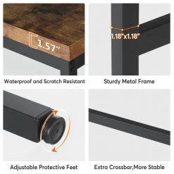 Aspen 70.9 in. Rustic Brown Standard Rectangle Metal Console Table with 100% Solid Pine Wood by TRIBESIGNS WAY TO ORIGIN -Deals Glitzhome Store brown tribesigns way to origin console tables hd c0152 a0 1000