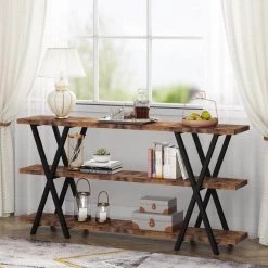 Benjamin 71 in. Console Table Wood Vintage Brown Sofa Table Modern Industrial Narrow Long Skinny Hallway Table by TRIBESIGNS WAY TO ORIGIN 18 Benjamin 71 in. Console Table Wood Vintage Brown Sofa Table Modern Industrial Narrow Long Skinny Hallway Table by TRIBESIGNS WAY TO ORIGIN -Deals Glitzhome Store brown tribesigns way to origin console tables hd cj119 wzz 44 1000