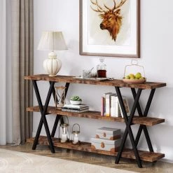 Benjamin 71 in. Console Table Wood Vintage Brown Sofa Table Modern Industrial Narrow Long Skinny Hallway Table by TRIBESIGNS WAY TO ORIGIN 15 Benjamin 71 in. Console Table Wood Vintage Brown Sofa Table Modern Industrial Narrow Long Skinny Hallway Table by TRIBESIGNS WAY TO ORIGIN -Deals Glitzhome Store brown tribesigns way to origin console tables hd cj119 wzz c3 1000