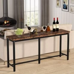 Benjamin 70.86'' Console Table Wood Rustic Brown Sofa Table, Morden Industrial Narrow Long Skinny Hallway Table by TRIBESIGNS WAY TO ORIGIN -Deals Glitzhome Store brown tribesigns way to origin console tables hd xj0038 wzz 1f 1000