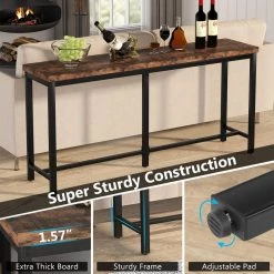 Benjamin 70.86'' Console Table Wood Rustic Brown Sofa Table, Morden Industrial Narrow Long Skinny Hallway Table by TRIBESIGNS WAY TO ORIGIN -Deals Glitzhome Store brown tribesigns way to origin console tables hd xj0038 wzz 44 1000