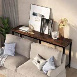 Benjamin 70.86'' Console Table Wood Rustic Brown Sofa Table, Morden Industrial Narrow Long Skinny Hallway Table by TRIBESIGNS WAY TO ORIGIN -Deals Glitzhome Store brown tribesigns way to origin console tables hd xj0038 wzz 66 1000