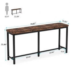 Benjamin 70.86'' Console Table Wood Rustic Brown Sofa Table, Morden Industrial Narrow Long Skinny Hallway Table by TRIBESIGNS WAY TO ORIGIN -Deals Glitzhome Store brown tribesigns way to origin console tables hd xj0038 wzz c3 1000
