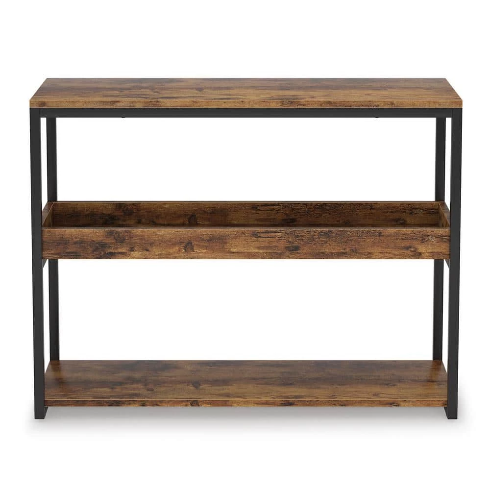Benjamin 39.37 in. Console Table Wood Vintage Brown Sofa Table Modern Industrial Narrow Long Skinny Hallway Table by TRIBESIGNS WAY TO ORIGIN 3 Benjamin 39.37 in. Console Table Wood Vintage Brown Sofa Table Modern Industrial Narrow Long Skinny Hallway Table by TRIBESIGNS WAY TO ORIGIN