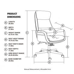 Mid-Century Modern Brownish Grey Leatherette Adjustable Swivel High Back Office Chair by Glitzhome -Deals Glitzhome Store brownish grey glitzhome executive chairs 2001100001 c3 1000