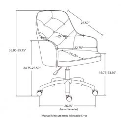 39.75 in. H Camel Brown Bonded Leather Gaslift Adjustable Swivel Office Chair/Desk Chair by Glitzhome -Deals Glitzhome Store camel glitzhome task chairs 2001100004 c3 1000