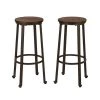29.92 in. H Coffee Color Rustic Steel Bar Stool with Elm Wood Top (Set of 2) by Glitzhome -Deals Glitzhome Store coffee glitzhome bar stools 1010202642 64 1000