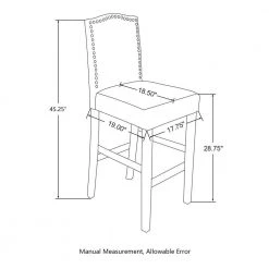 45.00 in. H Cream White Leatherette Barchair with Studded Decoration High Back Black Solid Rubberwood Legs (Set of 4) by Glitzhome -Deals Glitzhome Store cream black glitzhome bar stools 2000700014 fa 1000