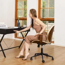 38 in. H Cream PU Leather Adjustable Swivel Desk Chair/Task Chair by Glitzhome 19 38 in. H Cream PU Leather Adjustable Swivel Desk Chair/Task Chair by Glitzhome -Deals Glitzhome Store cream glitzhome task chairs 2001100032 fa 1000