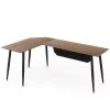 Perry 68.9 in. L-Shaped Dark Walnut Executive Office Desk, Industrial Business Furniture Set with Front Baffle by TRIBESIGNS WAY TO ORIGIN -Deals Glitzhome Store dark walnut tribesigns way to origin executive desks hd ggxk00126 64 1000