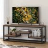 Baade 59 in. Dark Walnut TV Stand Fits TV's up to 60 in. with 3 Storage Shelves by TRIBESIGNS WAY TO ORIGIN -Deals Glitzhome Store dark walnut tribesigns way to origin tv stands hd f1094 64 1000