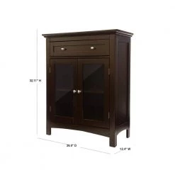 32.11 in. H Wooden Espresso Floor Storage Cabinet With Double Doors by Glitzhome -Deals Glitzhome Store espresso glitzhome accent cabinets gh1001003541 40 1000