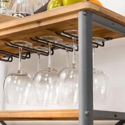 34.25 in. H Vintage Floor Wine Bottle and Glass Rack by Glitzhome -Deals Glitzhome Store glitzhome wine racks 2008600007 fa 1000