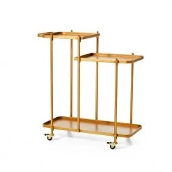 31.00 in. H Golden Deluxe 3-Tier Metal Kitchen Bar Cart by Glitzhome