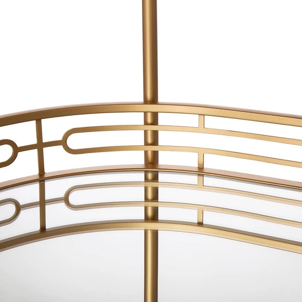 31.00 in. H Golden Deluxe 3-Tier Metal Kitchen Bar Cart by Glitzhome 9 31.00 in. H Golden Deluxe 3-Tier Metal Kitchen Bar Cart by Glitzhome - Image 7