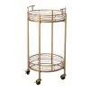 27 in. H Deluxe Gold Metal Round Mirrored Bar Cart by Glitzhome -Deals Glitzhome Store gold glitzhome bar carts gh1010202648 64 1000