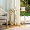 Gold Metal with Glass Accent Table (Set of 2) by Glitzhome -Deals Glitzhome Store gold glitzhome coffee tables gh1002202300 64 1000
