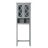 Linen Gray 2-Door High Cabinet by Glitzhome -Deals Glitzhome Store gray glitzhome accent cabinets 1001003543 64 1000