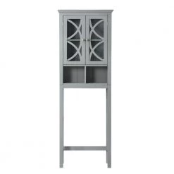 Linen Gray 2-Door High Cabinet by Glitzhome