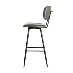 43 in.H Gray High Back PU Leather Bar Stool (Set of 2) by Glitzhome -Deals Glitzhome Store gray glitzhome bar stools 2000600002 1f 1000
