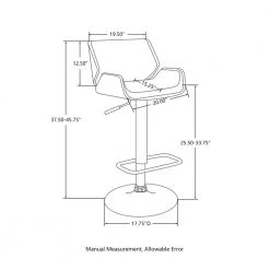 Set of 2 45.75 in. H Gray Mid-century Modern Adjustable Height Swivel Bar Stool by Glitzhome -Deals Glitzhome Store gray glitzhome bar stools 2000900020 4f 1000