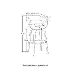 40.5 in. H Mid-Century Modern Gray PU Leather/ Oak bentwood Swivel Chair Low Back Bar Stool (Set of 2) by Glitzhome -Deals Glitzhome Store gray glitzhome bar stools 2000900025 c3 1000