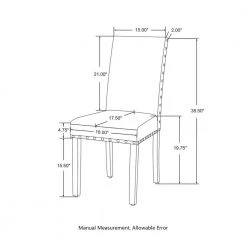 Upholstered Gray PU Dining Side Chair with Studded Decor (Set of 2) by Glitzhome -Deals Glitzhome Store gray glitzhome dining chairs 2000600005 44 1000