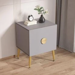 Inger 2-Drawer Gray Nightstand (19.7 in. W x 15.7 in. D x 24.8 in. H) by TRIBESIGNS WAY TO ORIGIN -Deals Glitzhome Store gray tribesigns way to origin nightstands hd j0007 31 1000