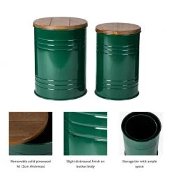 14.5 in. W Green Round Wood Storage End Table or Accent Table or Stool with Solid Wood Lid (2-Pack) by Glitzhome 13 14.5 in. W Green Round Wood Storage End Table or Accent Table or Stool with Solid Wood Lid (2-Pack) by Glitzhome -Deals Glitzhome Store green glitzhome end side tables ga2003800008 4f 1000
